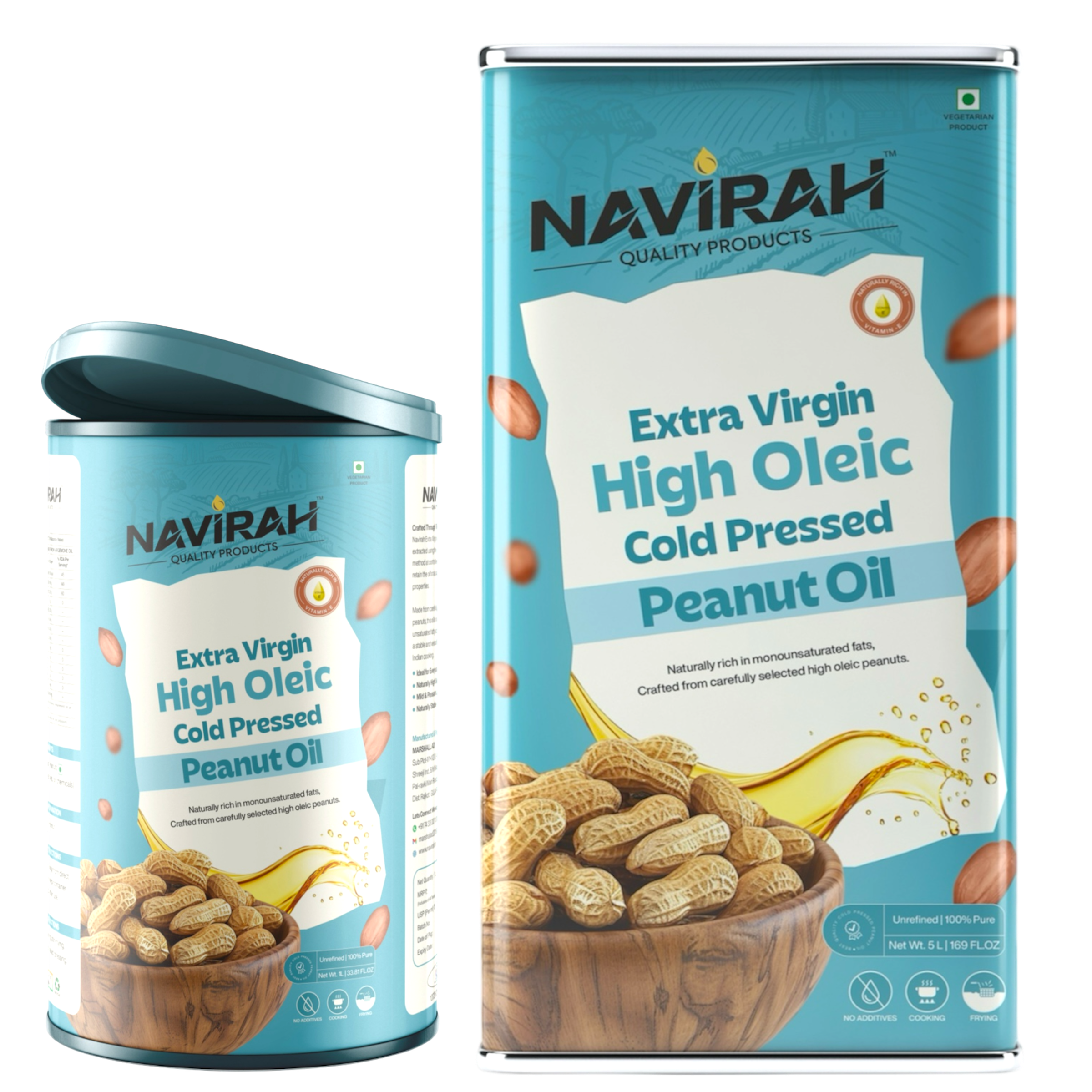 Navirah High Oleic Cold Pressed Peanut Oil 5L